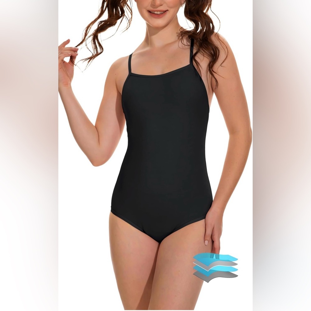 Beautkini Black Menstral One Piece Swimsuit size S
